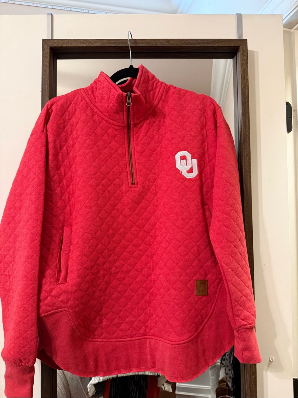 Crimson OU Quilted Quarter-Zip Pullover